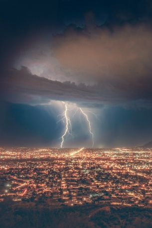 thunderstorm, bad weather, clouds Wallpaper 640x960