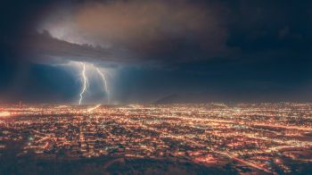 thunderstorm, bad weather, clouds Wallpaper 1366x768