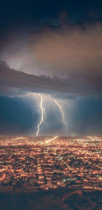 thunderstorm, bad weather, clouds Wallpaper 1440x2960