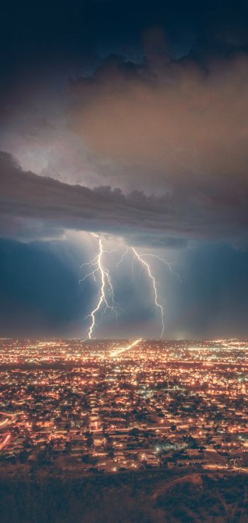 thunderstorm, bad weather, clouds Wallpaper 1440x3040