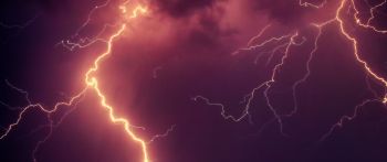 thunderstorm, lightning, bad weather Wallpaper 2560x1080