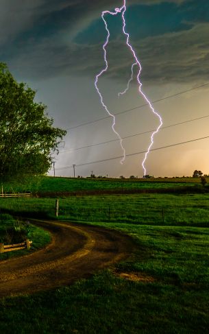 thunderstorm, lightning, bad weather Wallpaper 1752x2800