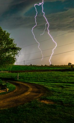 thunderstorm, lightning, bad weather Wallpaper 1200x2000