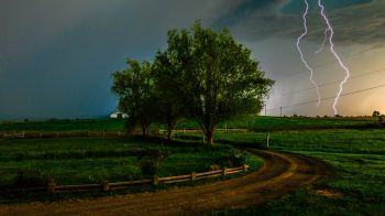 thunderstorm, lightning, bad weather Wallpaper 3840x2160