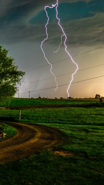 thunderstorm, lightning, bad weather Wallpaper 1440x2560