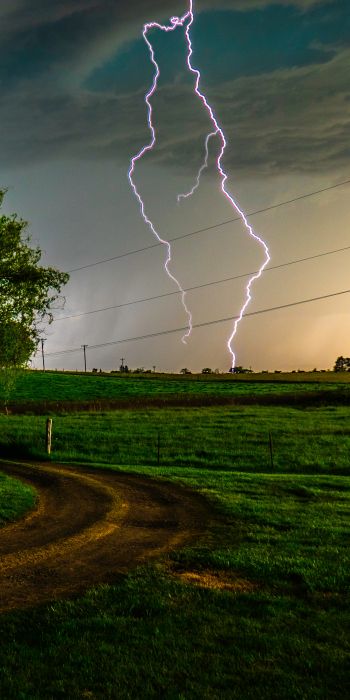 thunderstorm, lightning, bad weather Wallpaper 720x1440