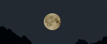 moon, night, black Wallpaper 3440x1440