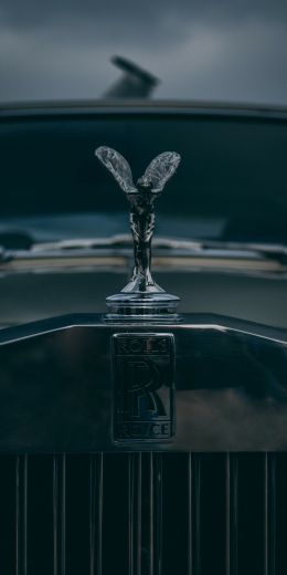 Обои 720x1440 эмблема Rolls-Royce, черный