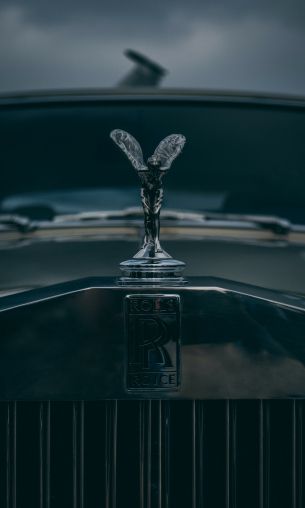Обои 1200x2000 эмблема Rolls-Royce, черный