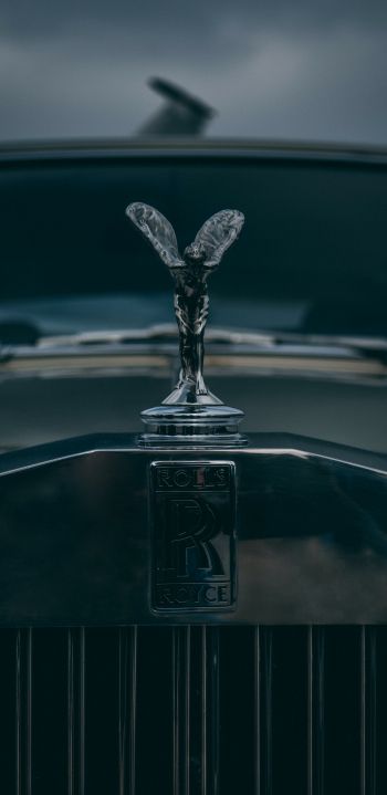 Rolls-Royce emblem, black Wallpaper 1440x2960