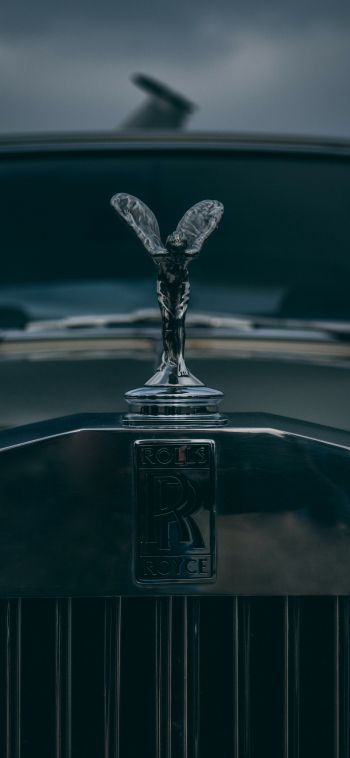 Rolls-Royce emblem, black Wallpaper 1080x2340