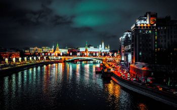 Обои 2560x1600 Москва река, Москва, Россия