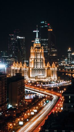 Stalin skyscraper, Moscow, Russia Wallpaper 1440x2560
