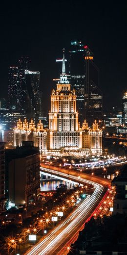 Stalin skyscraper, Moscow, Russia Wallpaper 720x1440