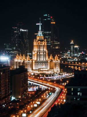 Stalin skyscraper, Moscow, Russia Wallpaper 1668x2224