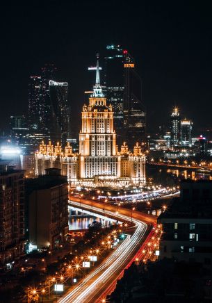 Stalin skyscraper, Moscow, Russia Wallpaper 1668x2388