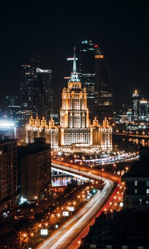 Stalin skyscraper, Moscow, Russia Wallpaper 1200x2000