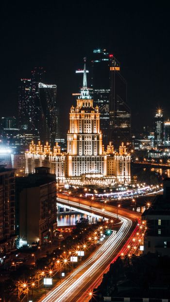Обои 640x1136 Сталинская высотка, Москва, Россия