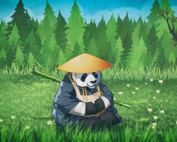 panda, bear, green Wallpaper 1280x1024
