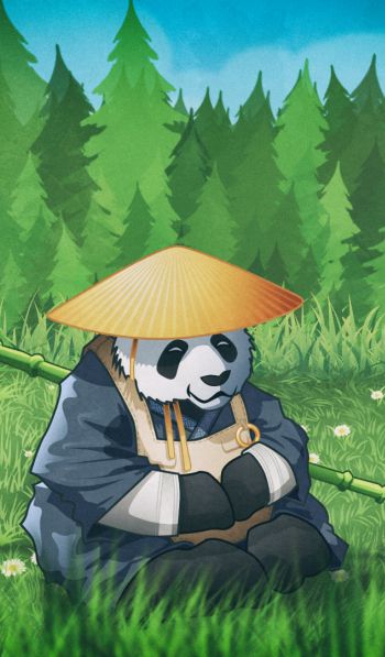 panda, bear, green Wallpaper 600x1024