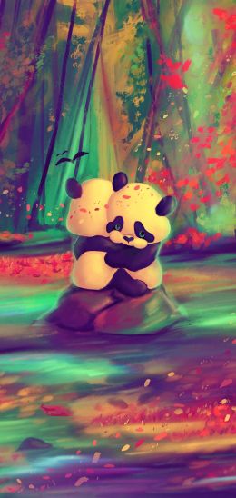 panda cub, bear Wallpaper 1080x2280