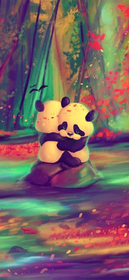 panda cub, bear Wallpaper 828x1792