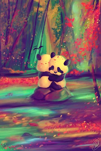 panda cub, bear Wallpaper 640x960