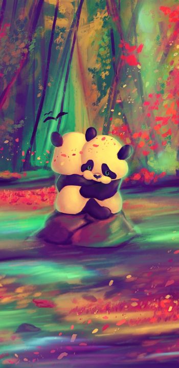 panda cub, bear Wallpaper 1080x2220