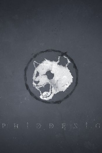 Обои 640x960 панда, серый, логотип