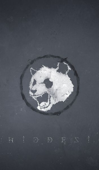 panda, gray, logo Wallpaper 600x1024