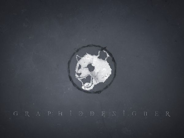 panda, gray, logo Wallpaper 800x600