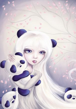 panda, cute Wallpaper 1640x2360