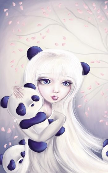 panda, cute Wallpaper 1600x2560