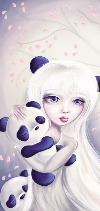 panda, cute Wallpaper 1440x3040