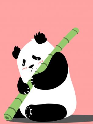 panda, bear, pink Wallpaper 2048x2732