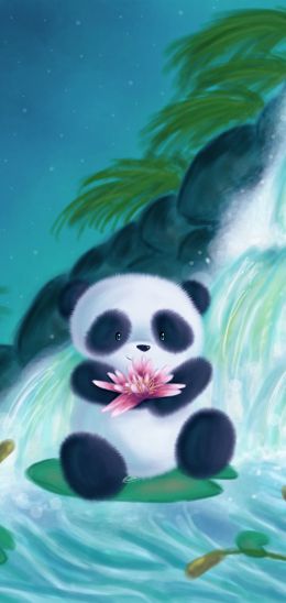 panda, figure Wallpaper 1080x2280