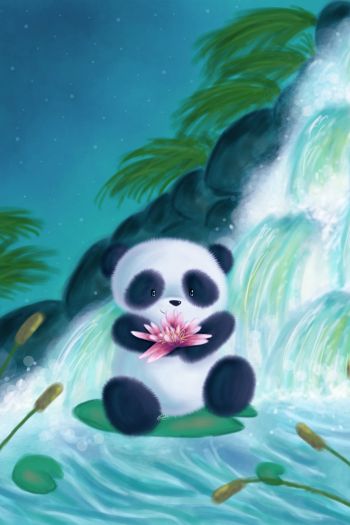 panda, figure Wallpaper 640x960
