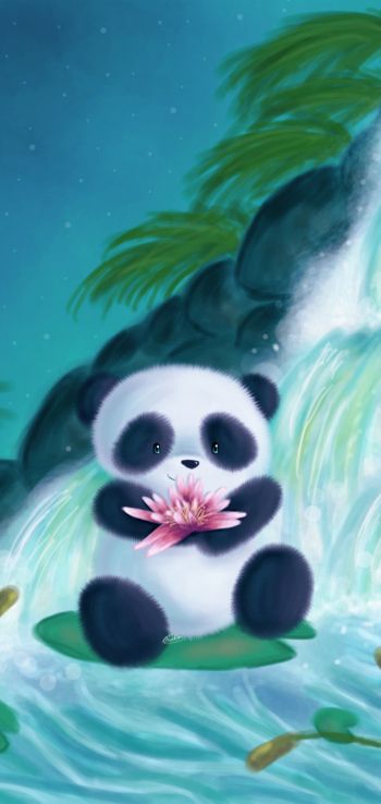 panda, figure Wallpaper 1080x2280