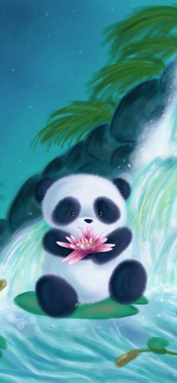 panda, figure Wallpaper 1242x2688