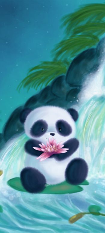 panda, figure Wallpaper 1080x2400