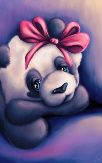 panda, purple Wallpaper 1600x2560