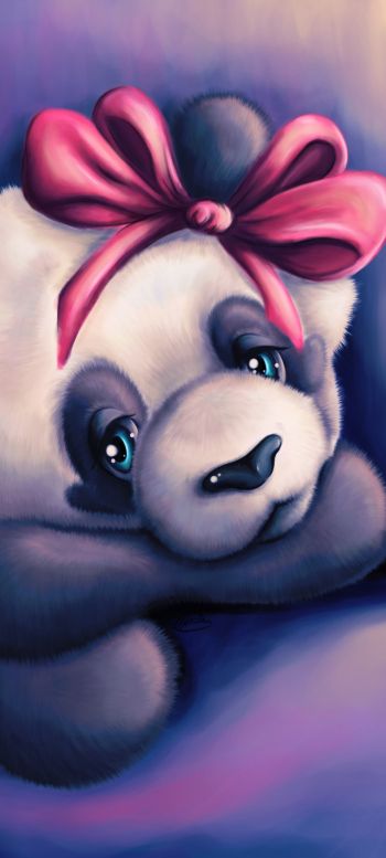 panda, purple Wallpaper 1080x2400
