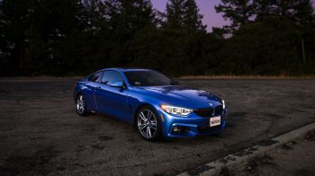 BMW, sports car, blue Wallpaper 1366x768