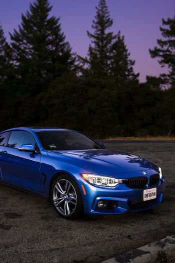 BMW, sports car, blue Wallpaper 640x960