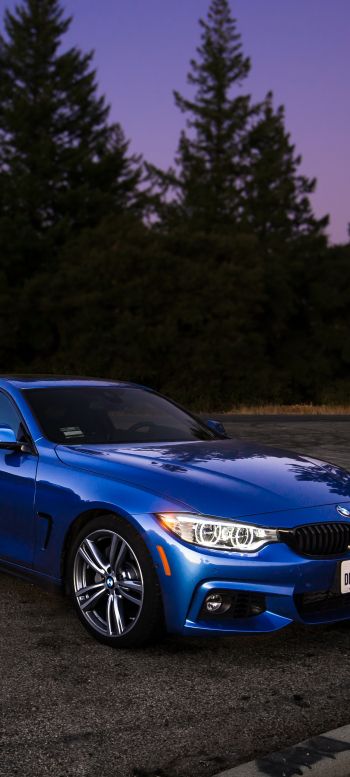 BMW, sports car, blue Wallpaper 1440x3200