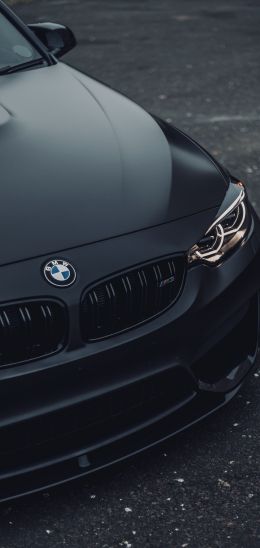 Обои 1080x2280 черный BMW, спортивная машина, капот