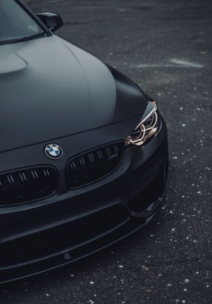 Обои 1640x2360 черный BMW, спортивная машина, капот