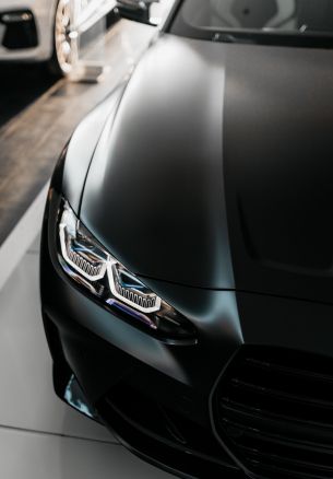 BMW M4, black, headlight Wallpaper 1640x2360