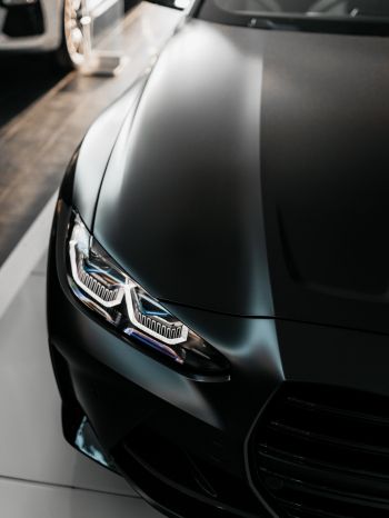 BMW M4, black, headlight Wallpaper 2048x2732