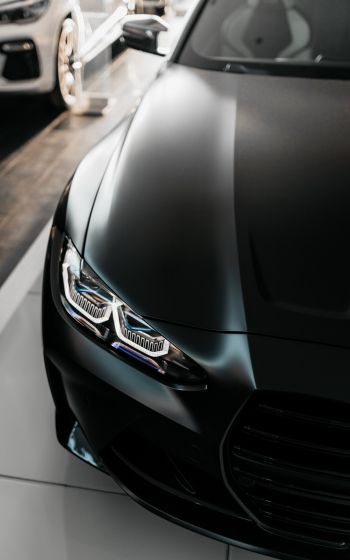 BMW M4, black, headlight Wallpaper 1600x2560